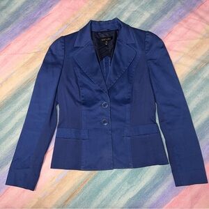 Escada Womens Solid Dark Blue Suit Jacket Blazer 36 Formal Business Career